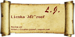 Licska József névjegykártya
